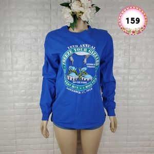 gildan medium blue 5k run long sleeve shirt ( 5 for $20 )